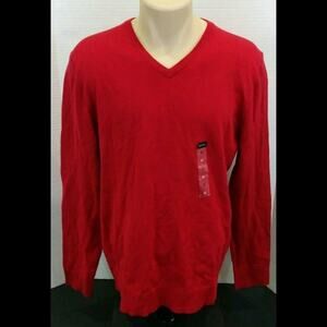 Alfani Sweater Small V-neck Regular Fit Pullover Red Career Workwear